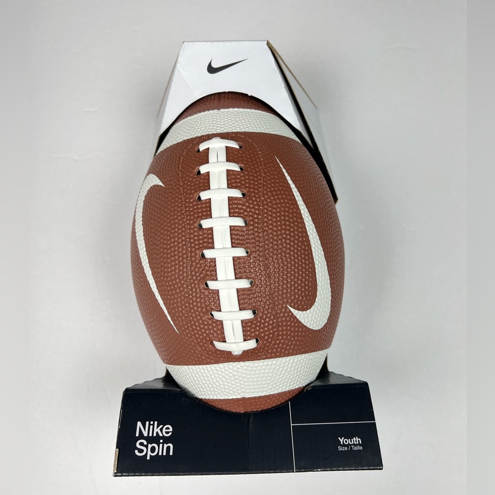 Nike Spin Youth Football Ball Size Youth Unisex  Age 12-14yr Color Brown White